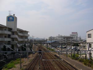 伊予市駅からの景色